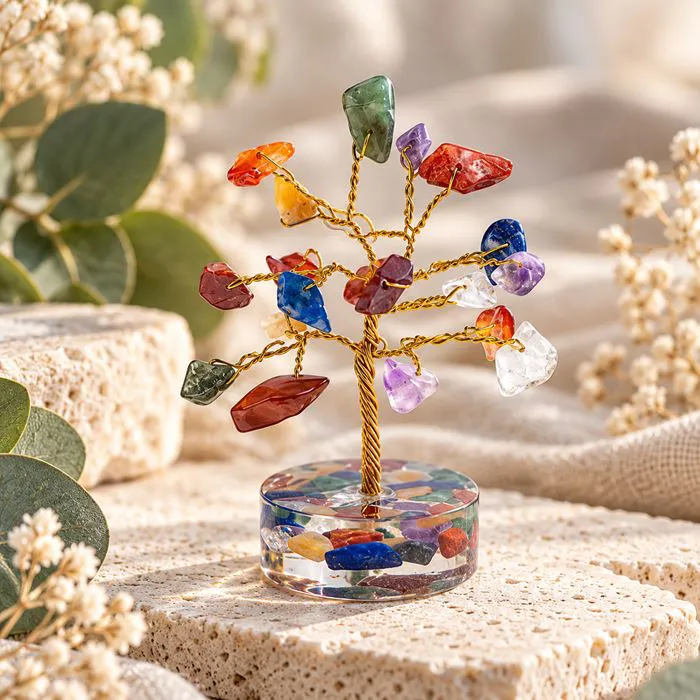 Arbre du Bonheur 7 Chakras 20  pierres
