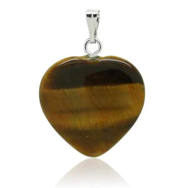 Pendentif Coeur Oeil de Tigre