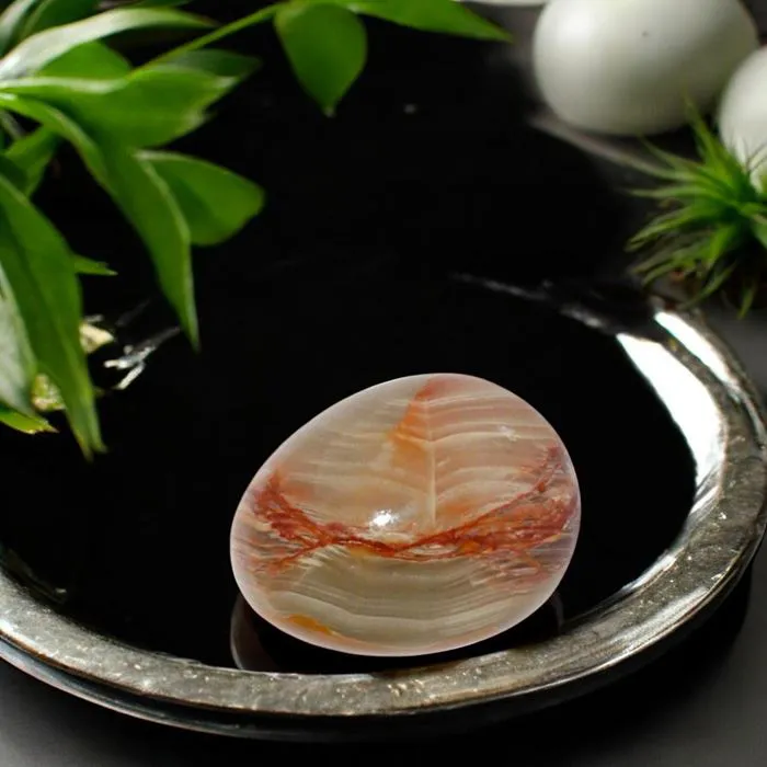 Oeuf en Onyx marbré 5 x 7 cm