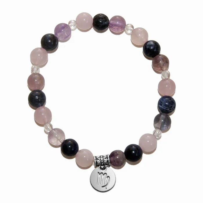 Bracelet Litho'Zodiac Vierge - perles de 8 mm