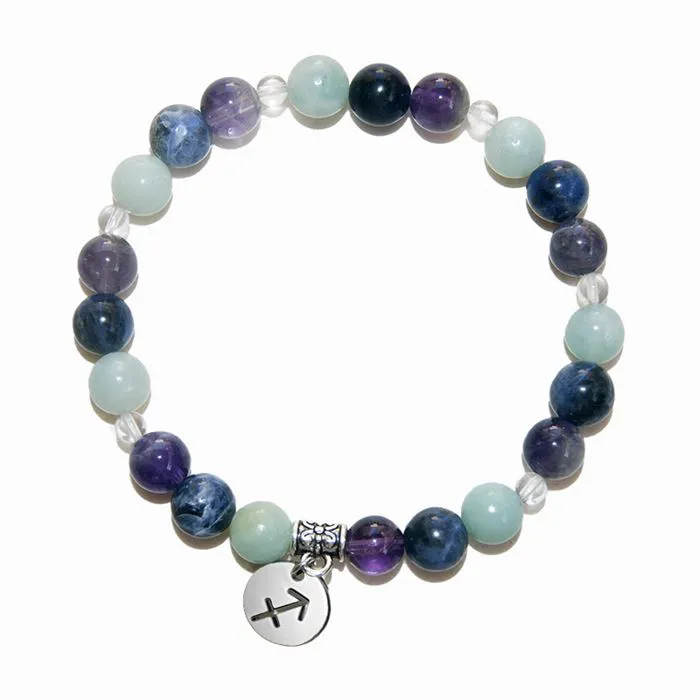 Bracelet Litho'Zodiac Sagittaire - perles de 6  mm
