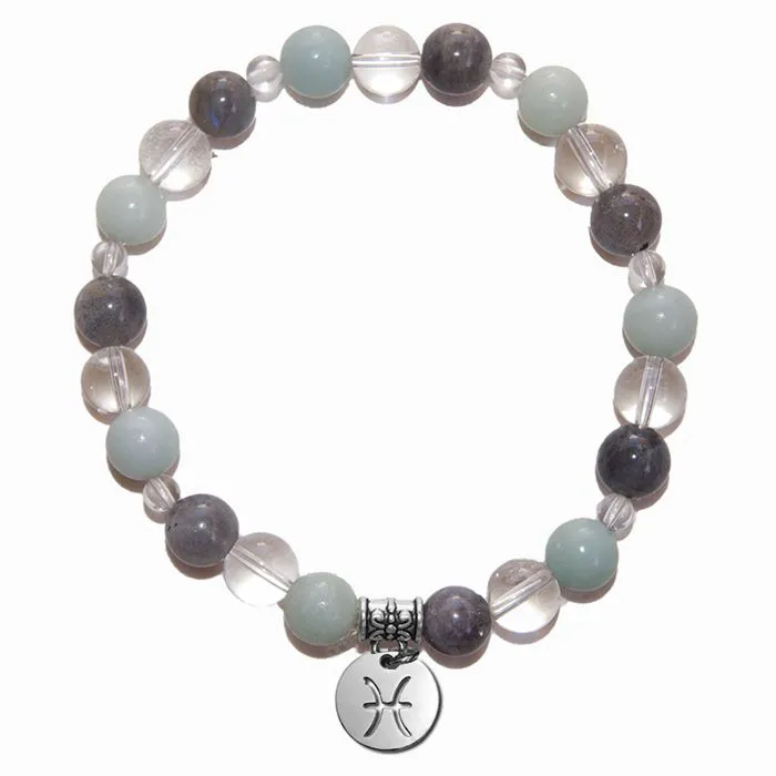 Bracelet Litho'Zodiac Poissons - perles de 8 mm