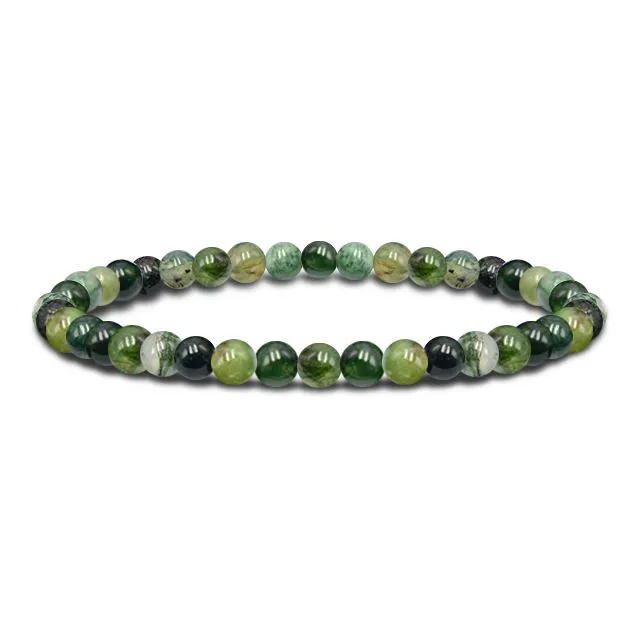 Bracelet Bohème «Confiance» Agate Mousse 4 mm