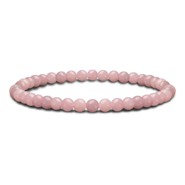 Bracelet Bohème «Sérénité» Quartz Rose 4 mm