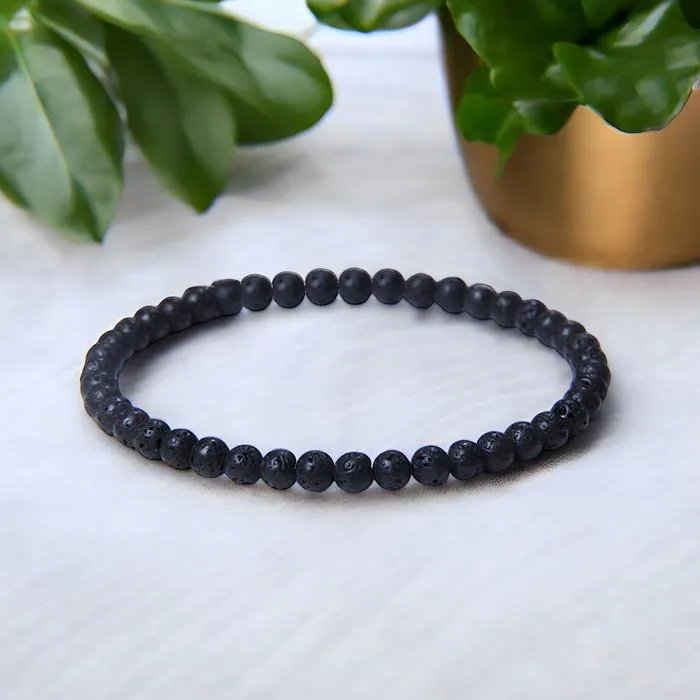 Bracelet Bohème «Soutien» Pierre de Lave 4 mm