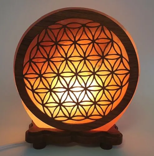 Lampe Sel de l'Himalaya "Fleur de Vie" 4 à 6 Kg