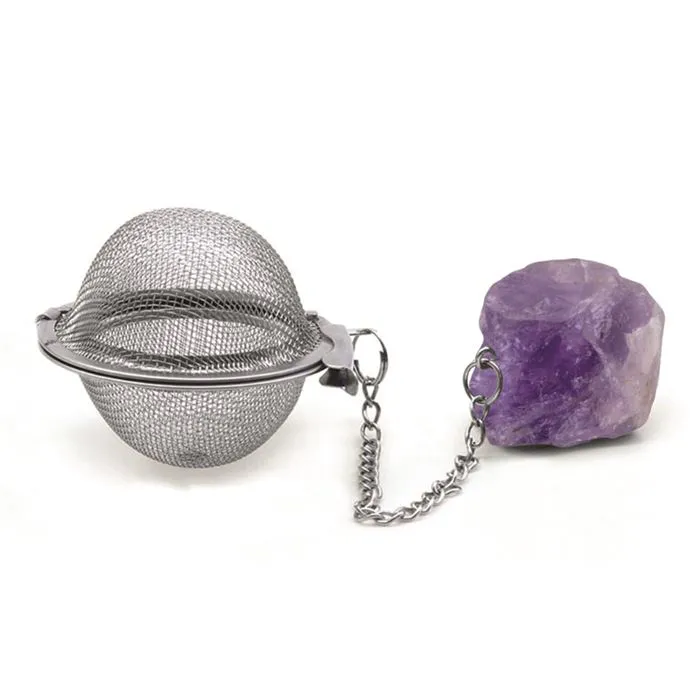 Boule à thé en acier inoxydable & Améthyste