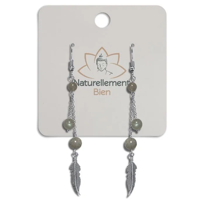 Boucles d'oreilles Plume "Divination"