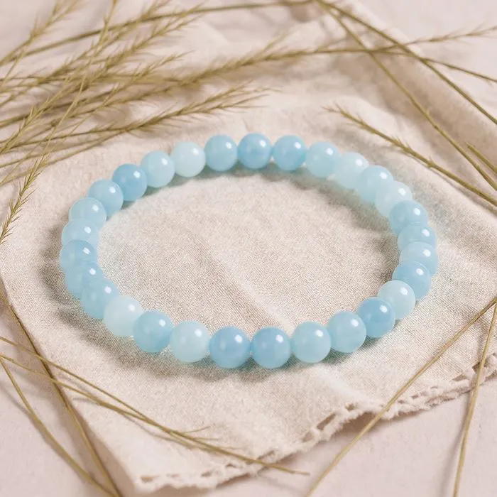 Bracelet "Tranquilité" Aigue-Marine 6 mm