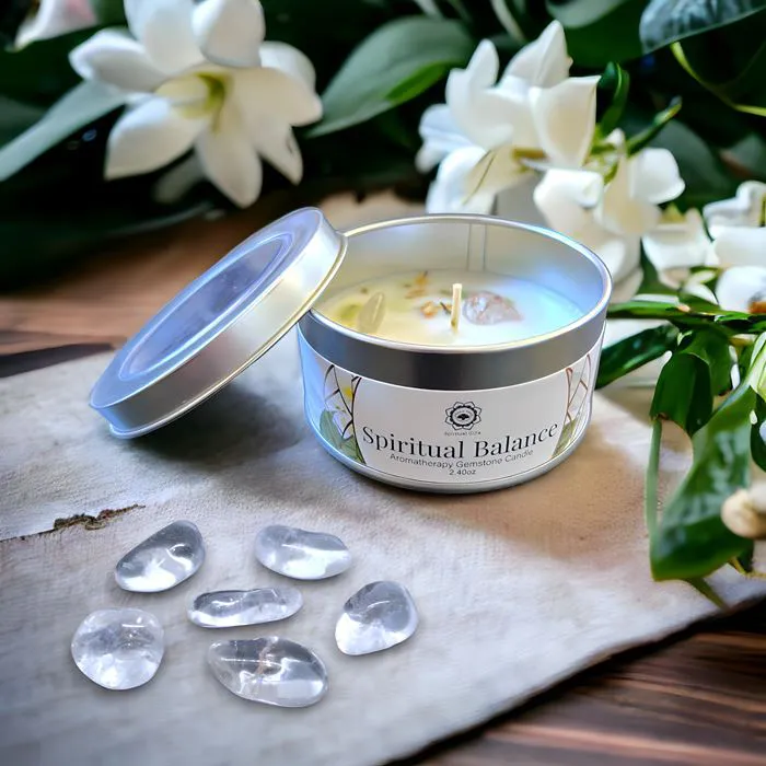 Bougie 'Equilibre Spirituel' Cristal & Jasmin 70g