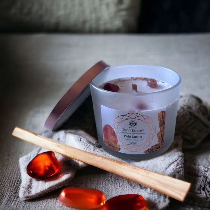 Bougie 'Energie Positive' Cornaline PaloSanto 256g