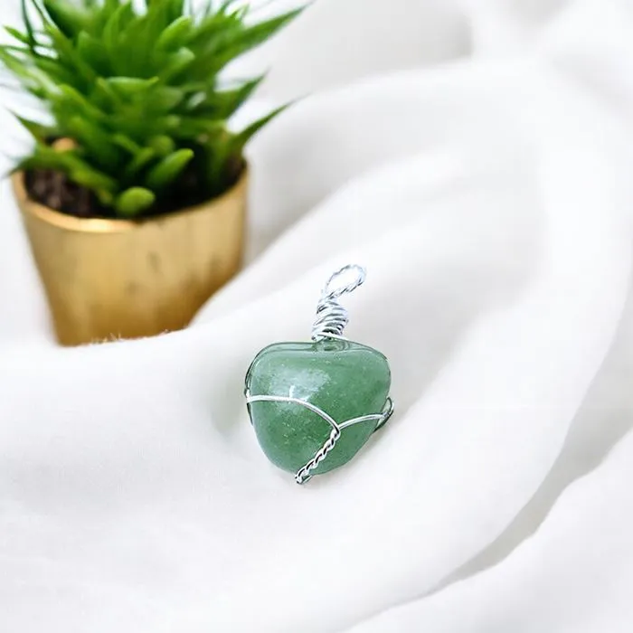 Pendentif Fil Aventurine Verte