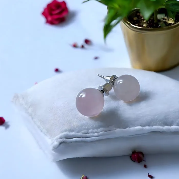 Boucles d'Oreilles Quartz Rose