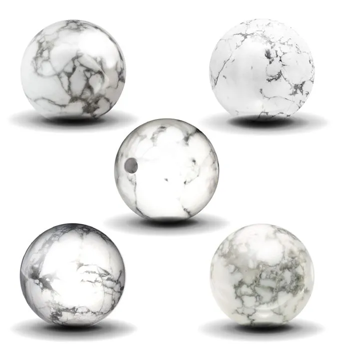Sachet de 5 perles Howlite Ø 8 mm