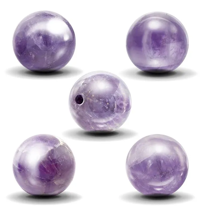 Sachet de 5 perles Améthyste Ø 8 mm