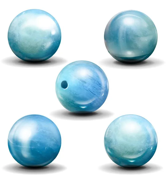 Sachet de 5 perles Aigue-Marine Ø 8 mm