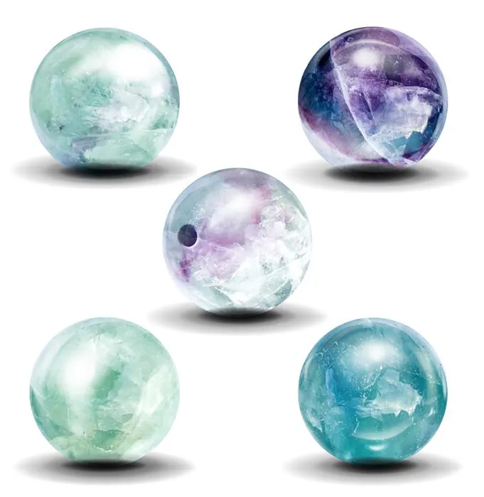 Sachet de 5 perles Fluorite Ø 8 mm
