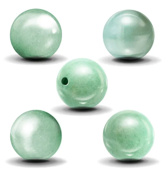 Sachet de 5 perles Aventurine Verte Ø 8 mm