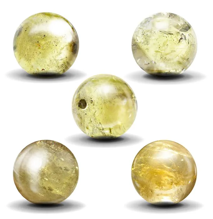 Sachet de 5 perles Citrine Ø 8 mm