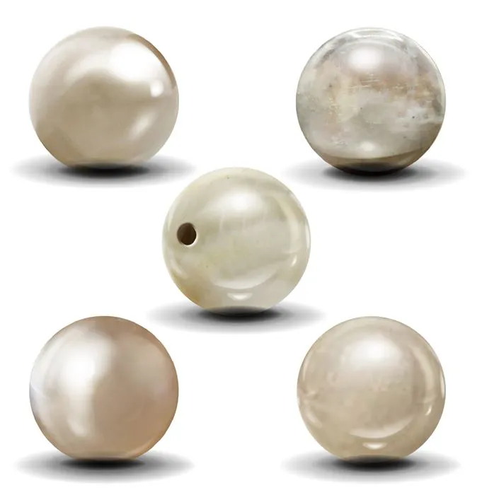 Sachet de 5 perles Pierre de Lune Ø 8 mm