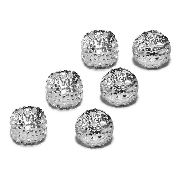 Sachet de 6 perles Filigranées Ø 8 mm