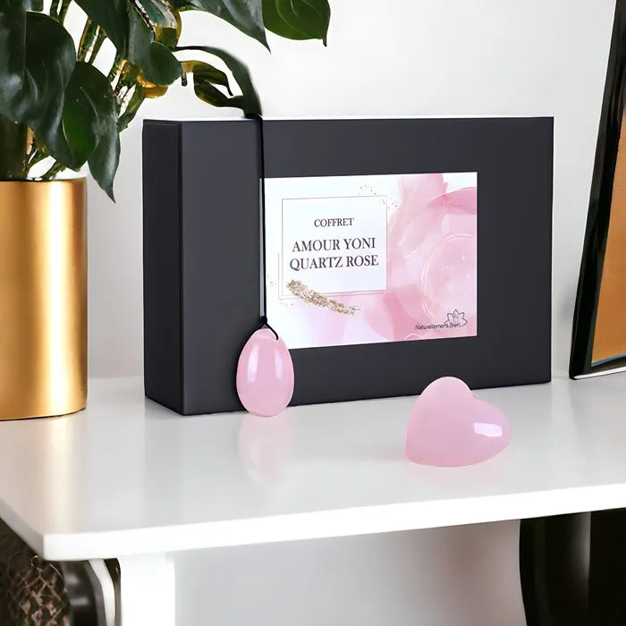 Coffret "Amour" Yoni Quartz Rose