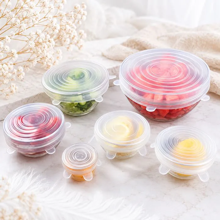 Lot de 6 Couvercles en Silicone