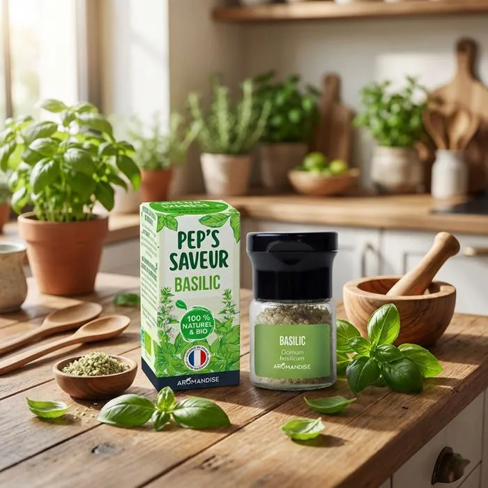 Cristaux d&rsquo;HE Plante Aromatique Basilic BIO