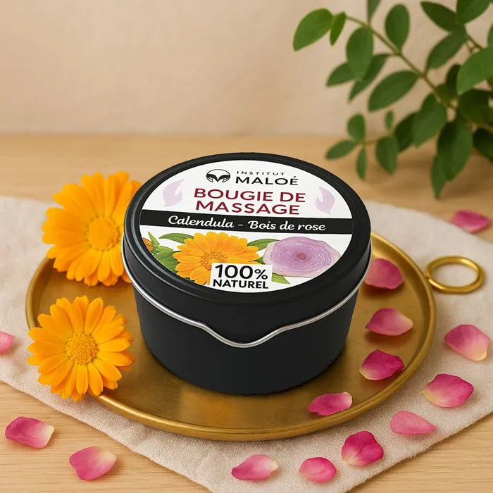 Bougie de massage Calendula & Bois de Rose Bio