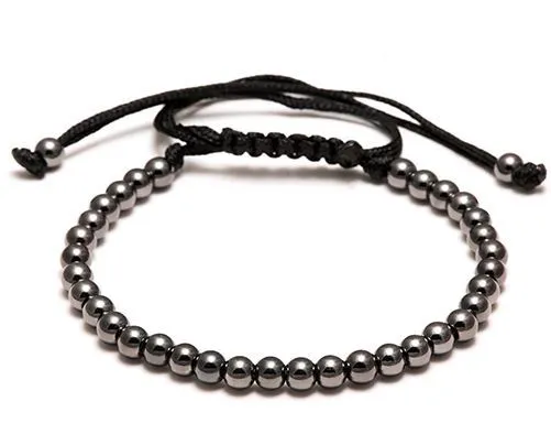 Bracelet Macramé Perles Black