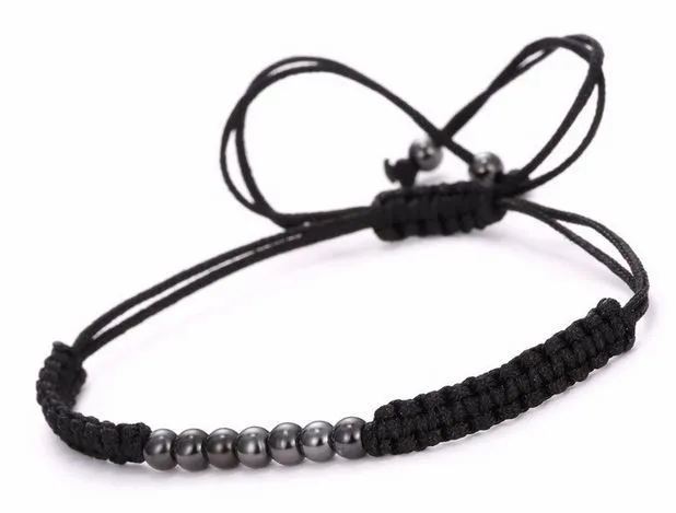 Bracelet Macramé Tissé Black
