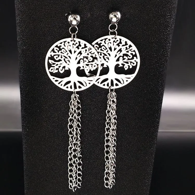 Boucles d’Oreilles Arbre de Vie Chaînes