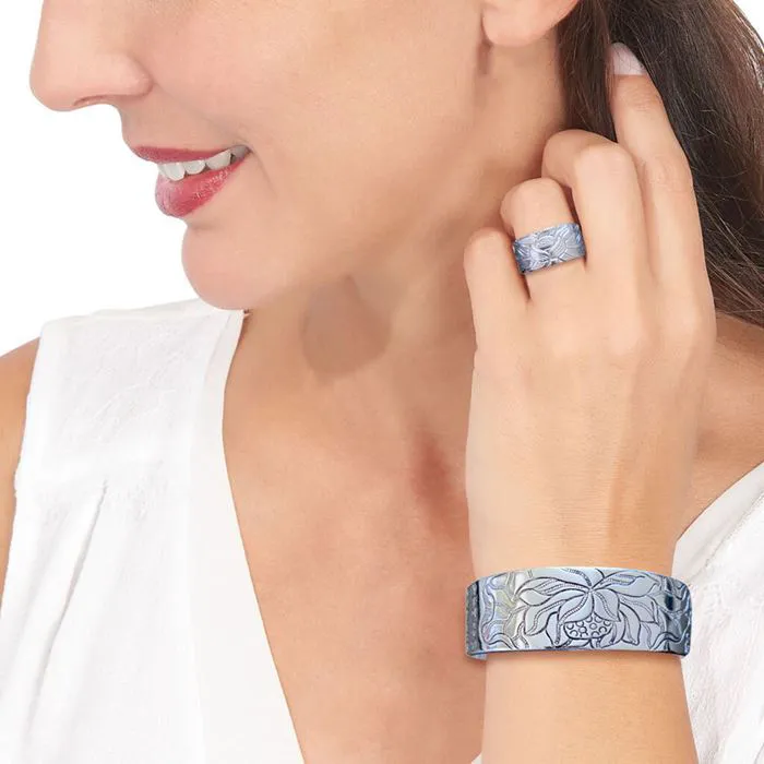 Parure Bracelet & Bague "Sutra du Lotus"