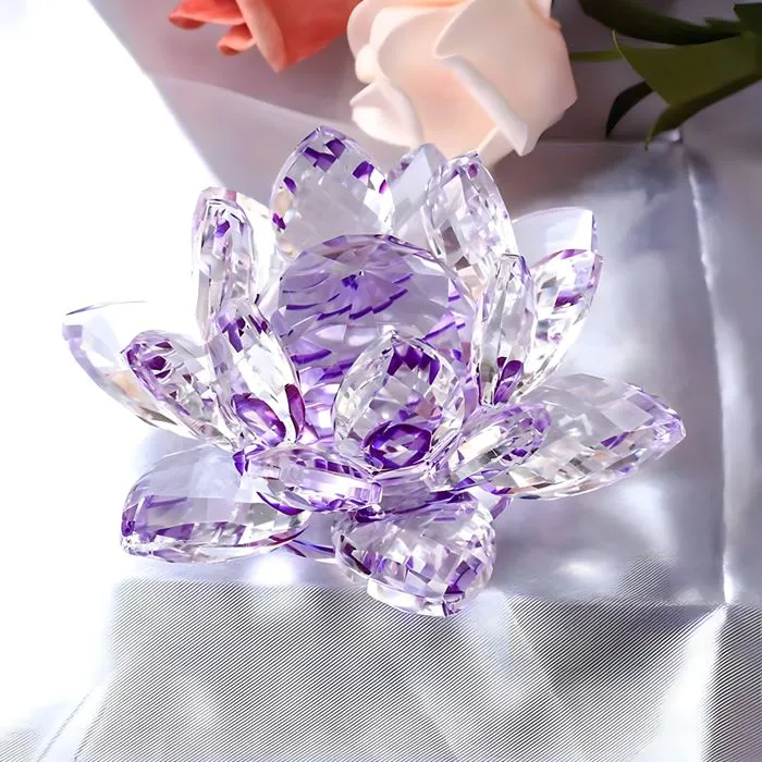 Fleur de Lotus Cristal "Feng Shui" Violette