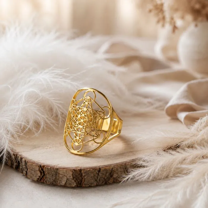 Bague "M&eacute;tatron" Dor&eacute;e