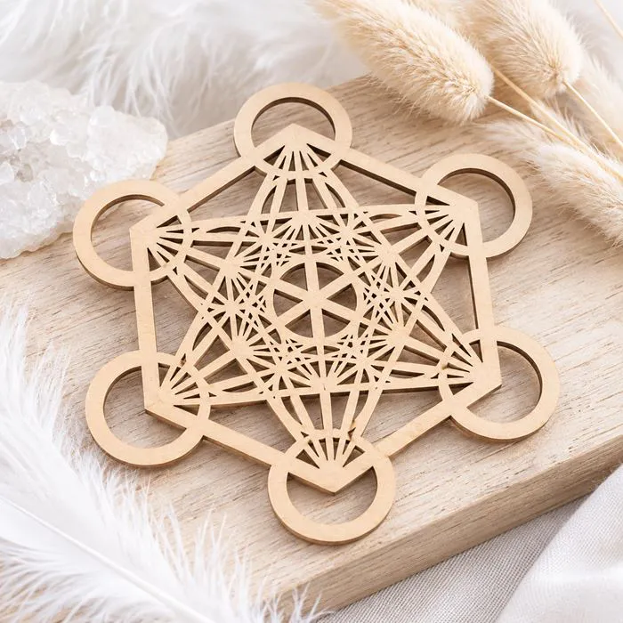 Support &Eacute;nerg&eacute;tique Fleur de Vie en bois