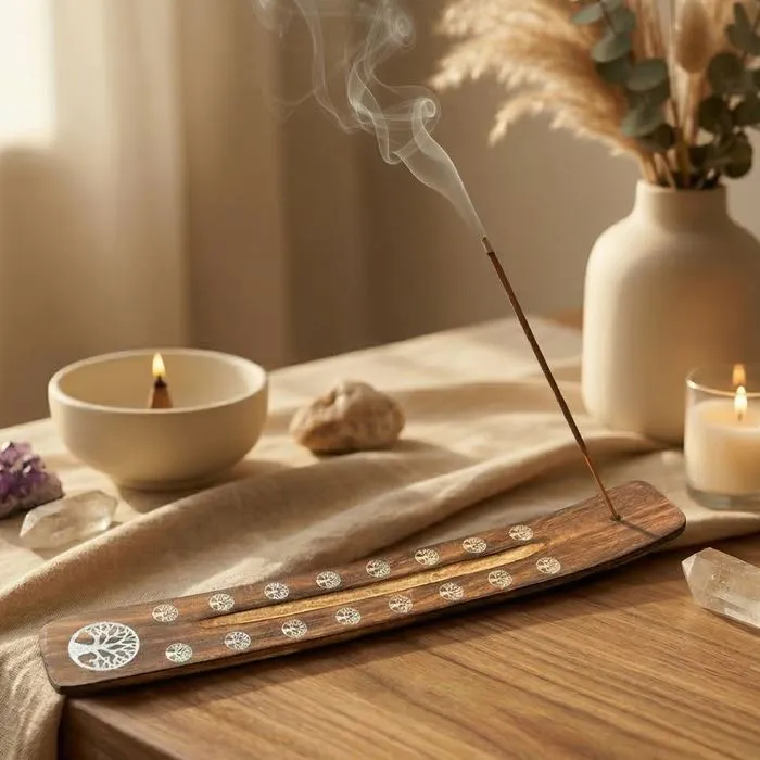 Porte Encens Sacr&eacute; - Bois de Manguier