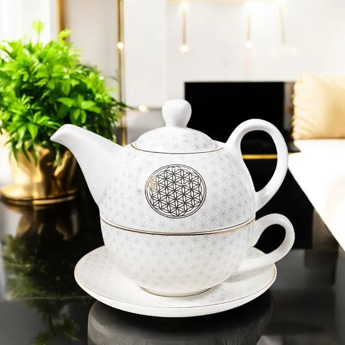 Théière & Tasse Fleur de Vie