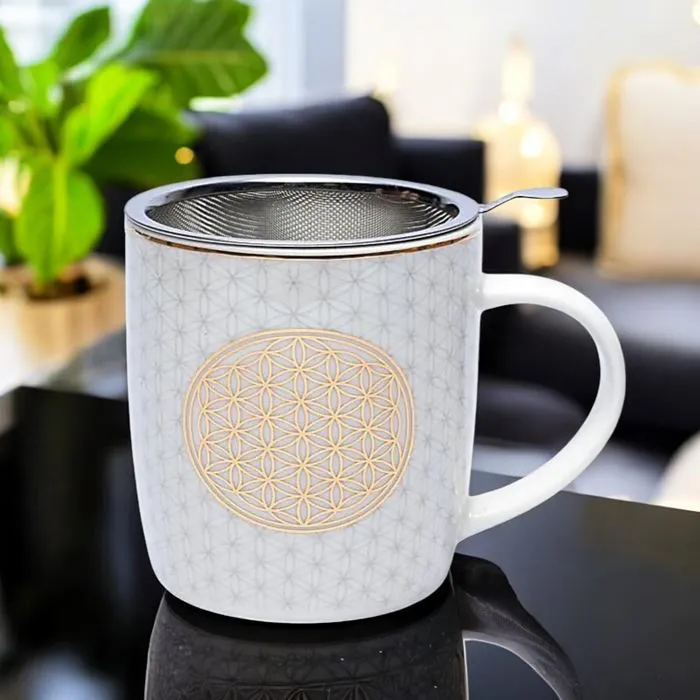 Mug Fleur de Vie avec infuseur 400  ml