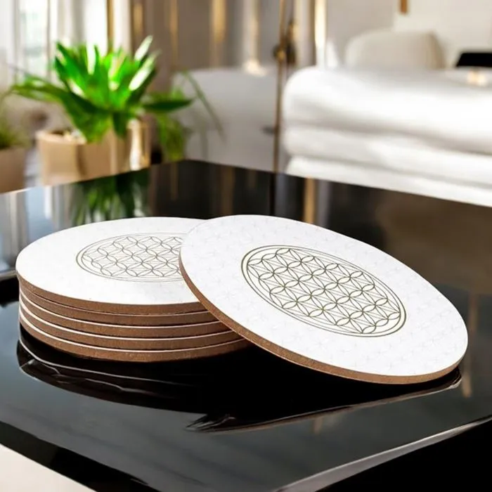 Ensemble de 6 Sous-Verres Fleur de Vie