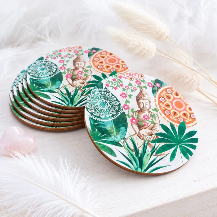 Ensemble de 6 Sous-Verres Bouddha