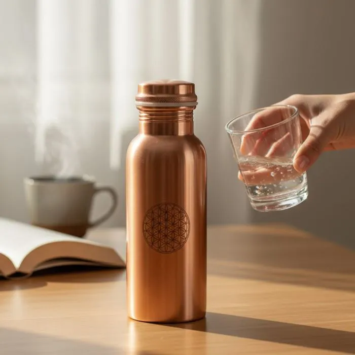 Gourde en Cuivre Fleur de Vie 500 ml