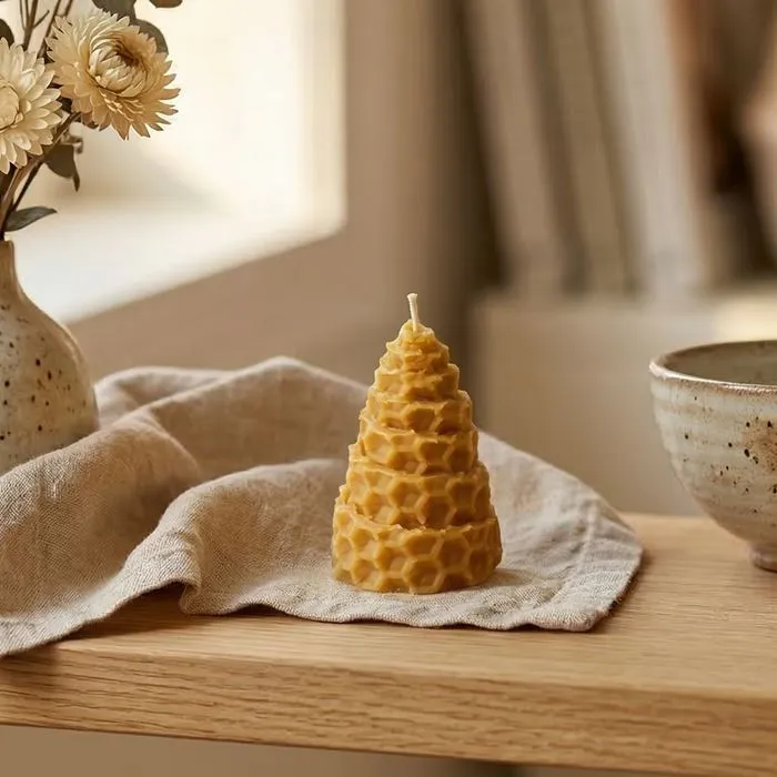 Bougie Cire d'Abeille 'Sapin'