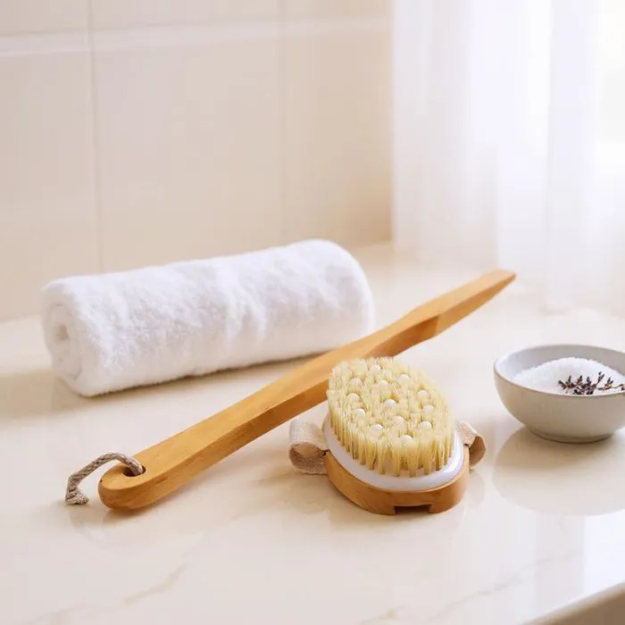 Brosse de Bain & Massage Bois 2 en 1