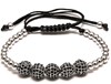 Bracelet Macramé Strass Silver 1