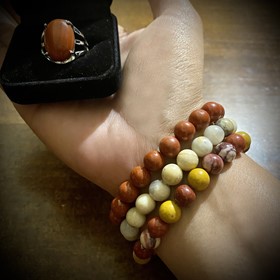 Bracelet Essentiel «Courage» Jaspe Mookaite 5
