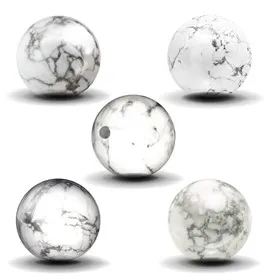 Sachet de 5 perles Howlite Ø 8 mm 1