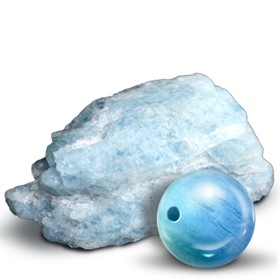 Sachet de 5 perles Aigue-Marine Ø 8 mm 2