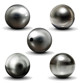 Sachet de 5 perles Hématite Ø 8 mm 1