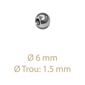 Sachet de 2 perles Lisses Ø 6 mm 2